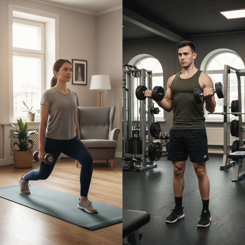 🏠 Home Workout vs 🏋️ Gym Workout: Which Is Better for Beginners?