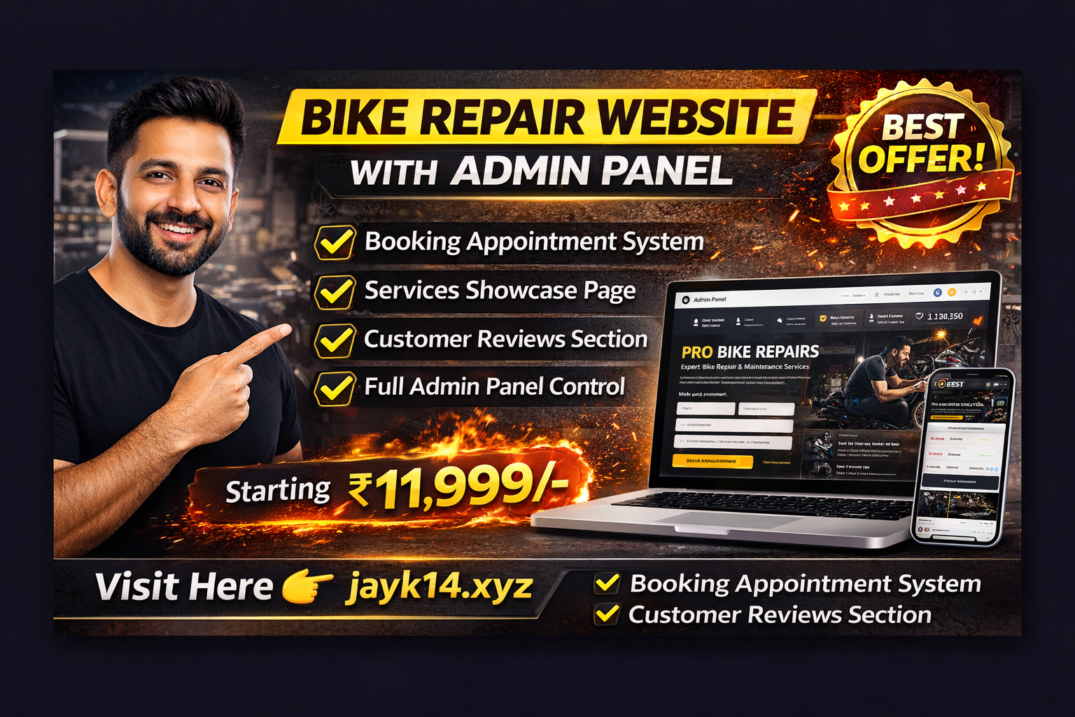 Bike Repair Website with Admin Panel