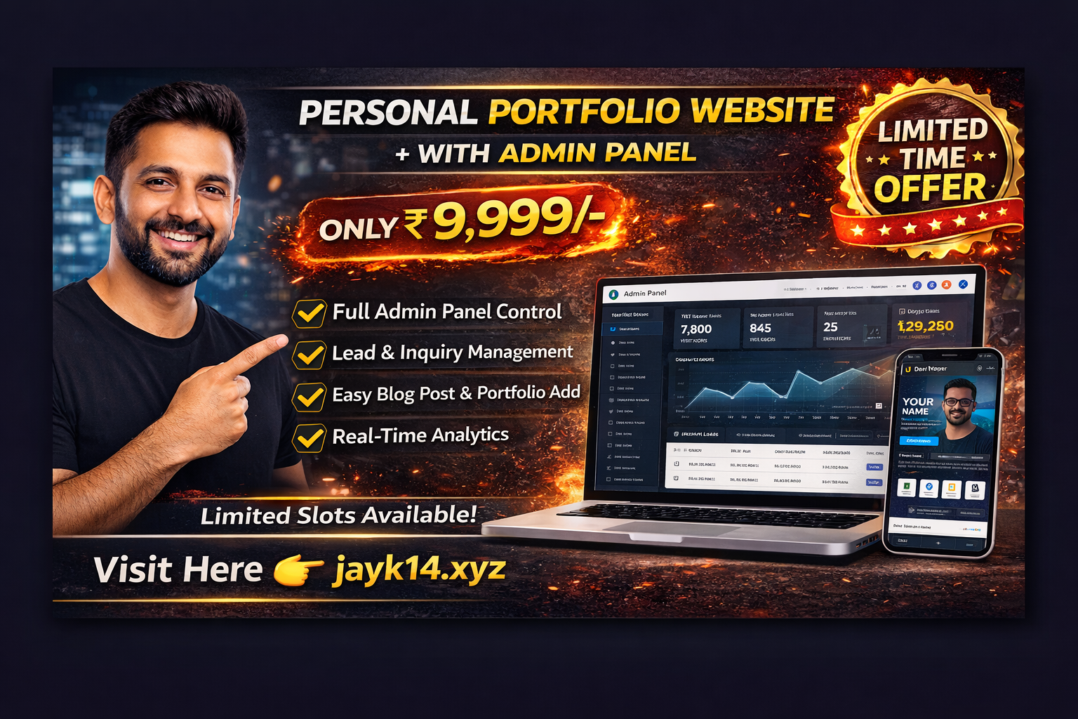 Personal Portfolio Website + Admin Panel